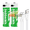 Pilas Recargables AA 3400mWh Carga Directa USB-C x2 Unidades