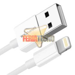 CABLE USB PARA IPHONE 5 / 6, IPOD, IPAD. BLANCO. 2 METROS.