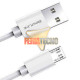 CABLE MICRO USB A USB FUJITEL, COLOR BLANCO, PLANO
