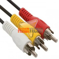 CABLE 3 RCA A 3 RCA 5 MTS. CONECTOR BAÑO ORO