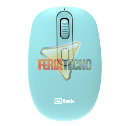 Mouse Inalambrico 2.4 GHz Optico Celeste USB Utek