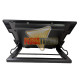 VENTILADOR PARA NOTEBOOK USB, AJUSTABLE EN ALTURA, 2 USB, LUZ AZUL. NEGRO
