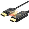 Cable HDMI A DisplayPort 4K 60HZ 1,8m, Negro.