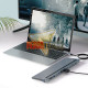 ADAPTADOR USB-C A HDMI, VGA, USB 3.0, RJ45(LAN), 3.5, 3 USB 2.0, SD, MICRO SD, 2 USB-C CARGA, UAB-C DATOS