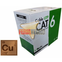 CABLE UTP CAT6 305 MTS, 24 AWG, 100% COBRE. GRIS.