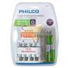 Cargador de Pilas AA AAA y Bateria 9V Incluye 2 AA + 2 AAA Philco
