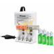Cargador de Pilas AA AAA y Bateria 9V Incluye 2 AA + 2 AAA Philco
